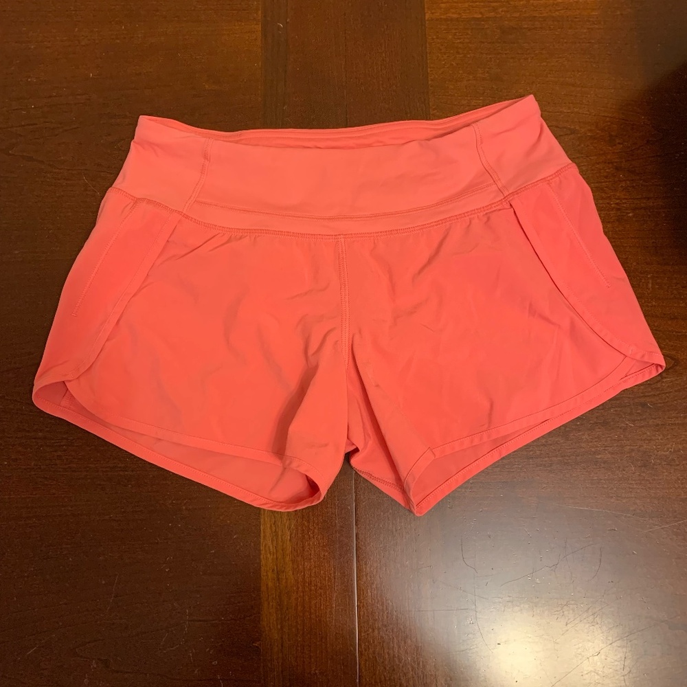 Lululemon Run Times Short 4” (Size 4) Bright Orange